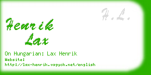 henrik lax business card